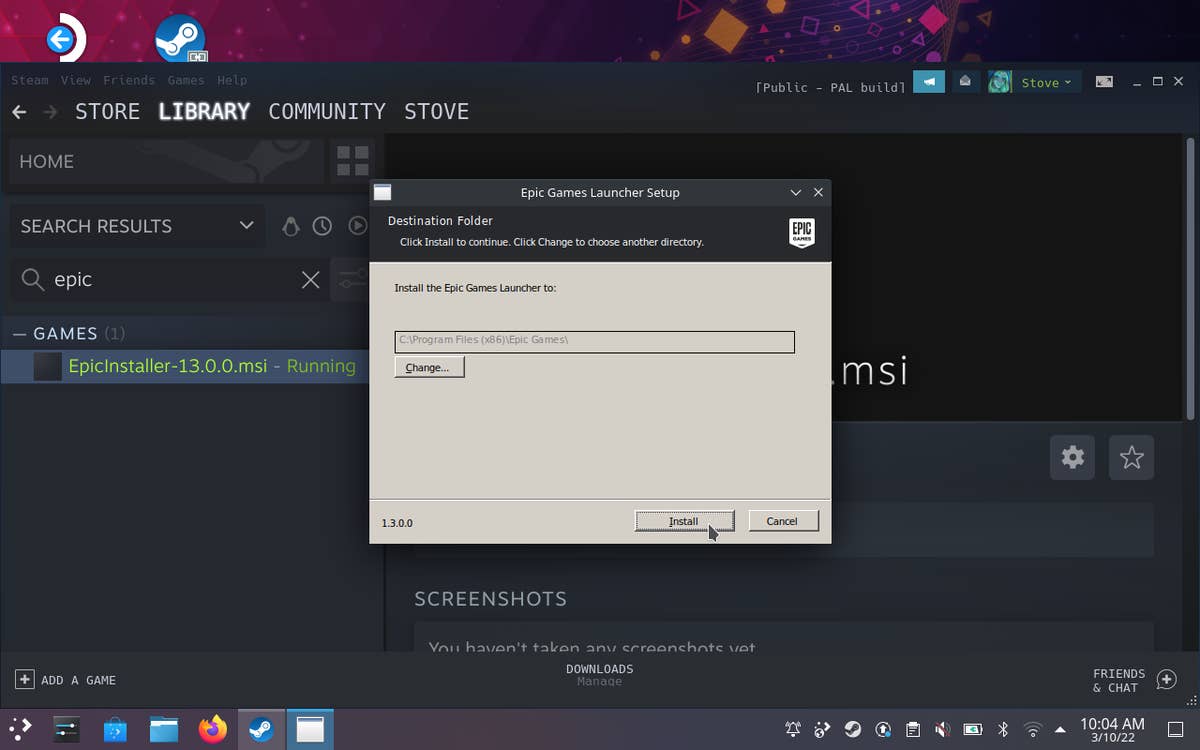 How to install the Epic Games Launcher on the Steam Deck